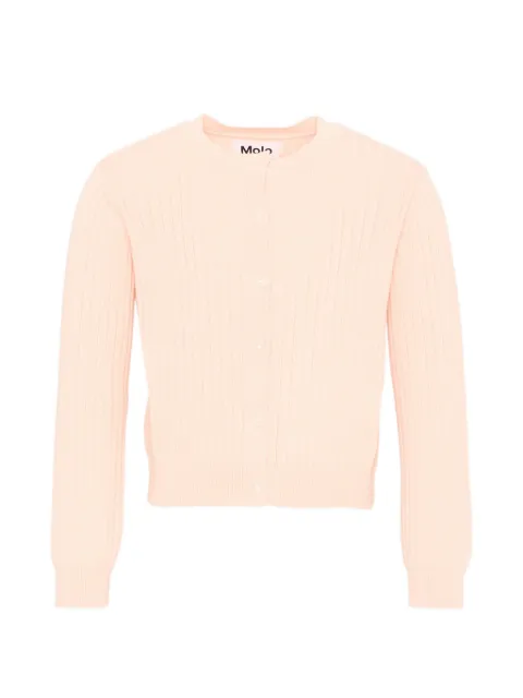 Molo ボタン リブカーディガン