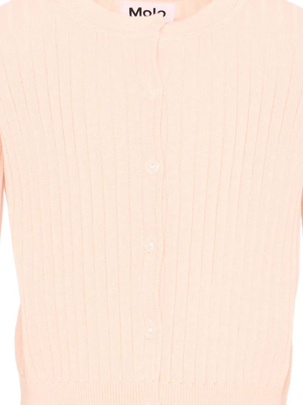 Molo Ribgebreid vest met knopen Roze