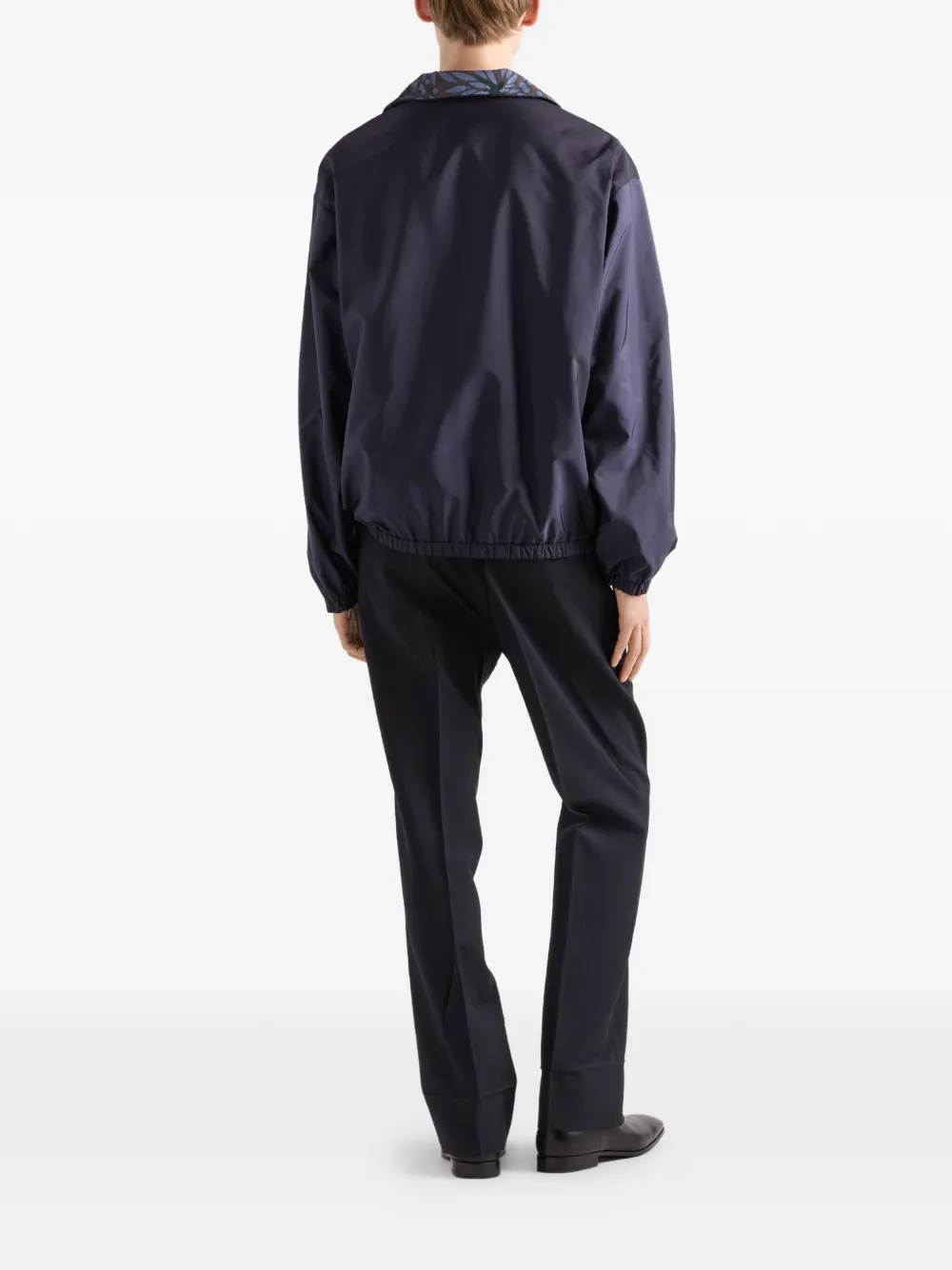  Prada Zip Floral Jacket - Blue 