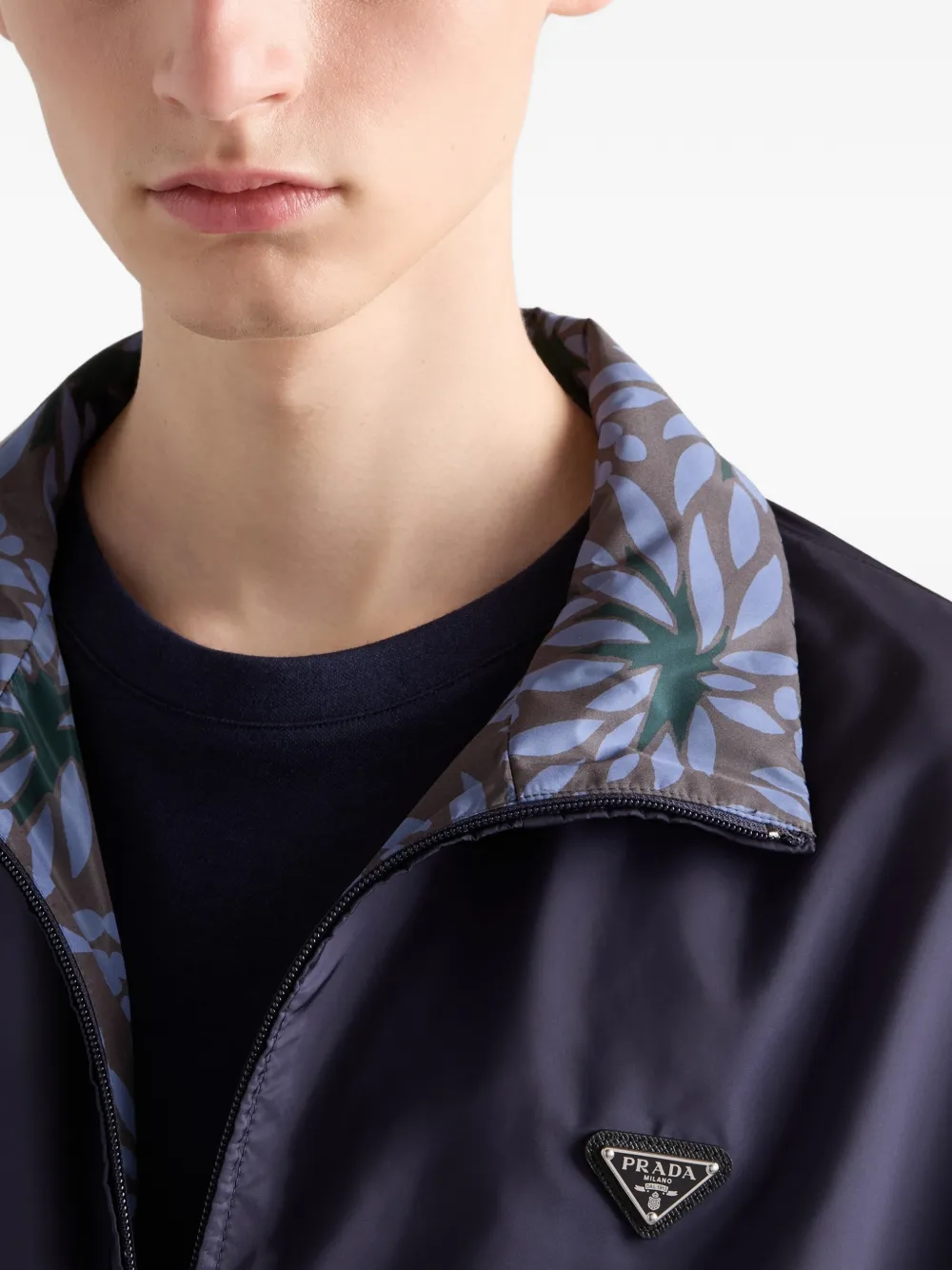 Prada Omkeerbaar Re-Nylon jack Blauw