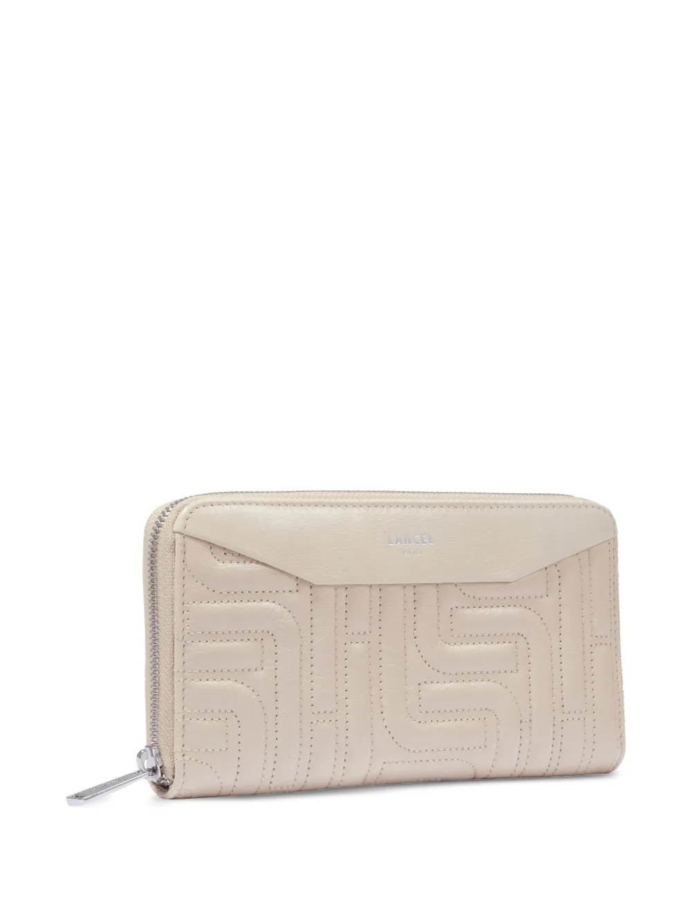  Lancel Zipped Quilted Long Wallet - Neutrals 