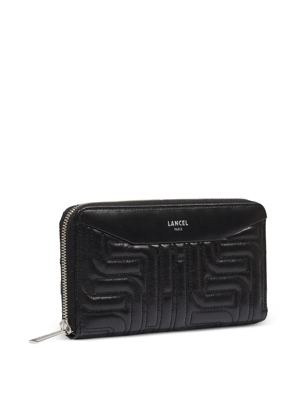  Lancel Quilted Zipped Long Wallet - Black 