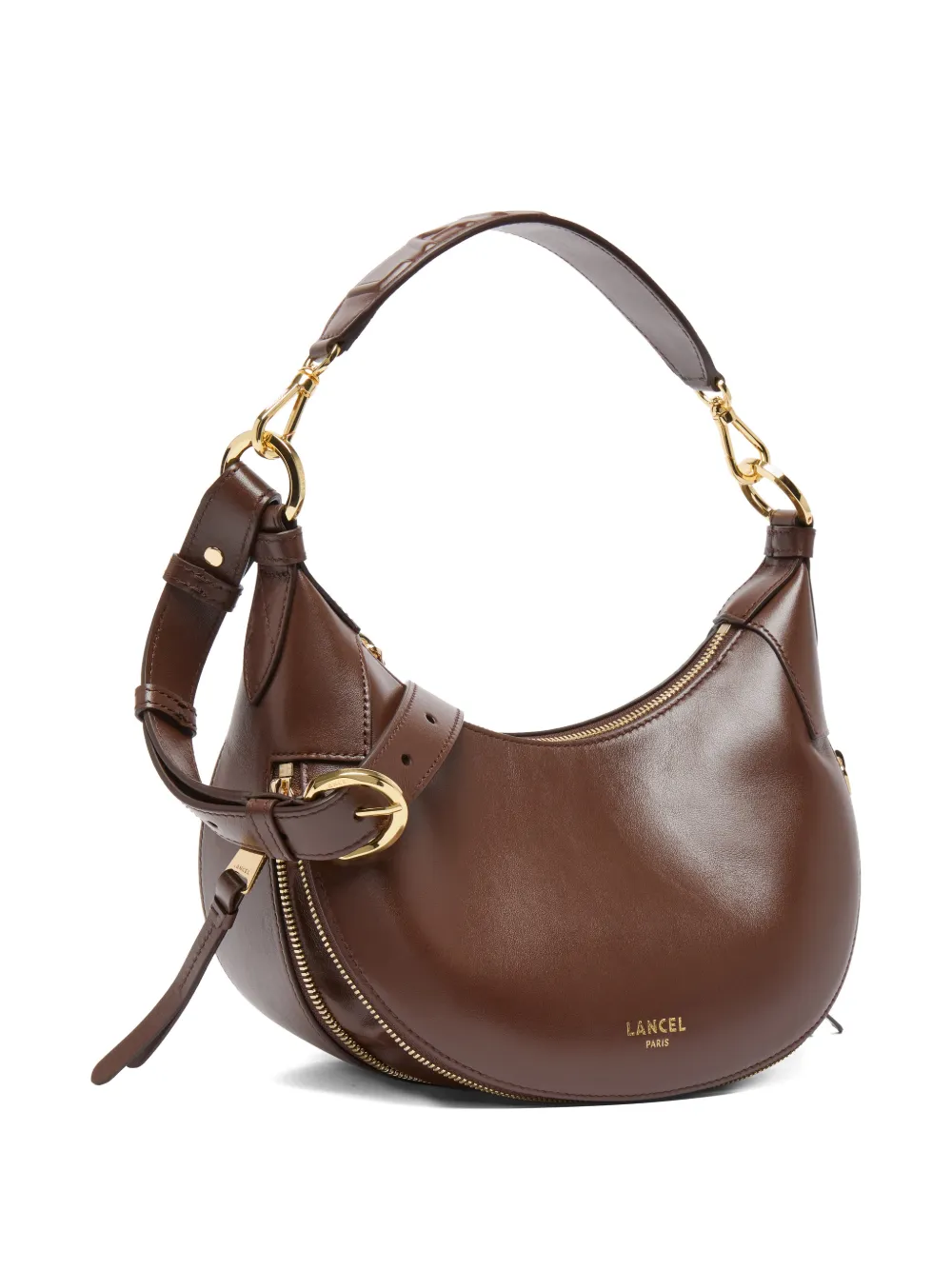 Lancel Origami schoudertas met rits Bruin