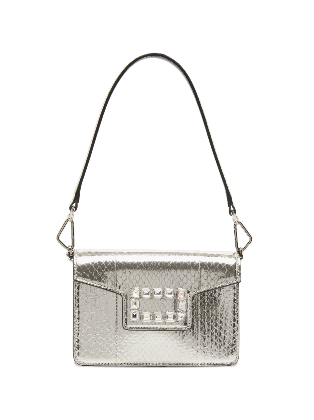 Lancel crystal-detail shoulder bag - Argento