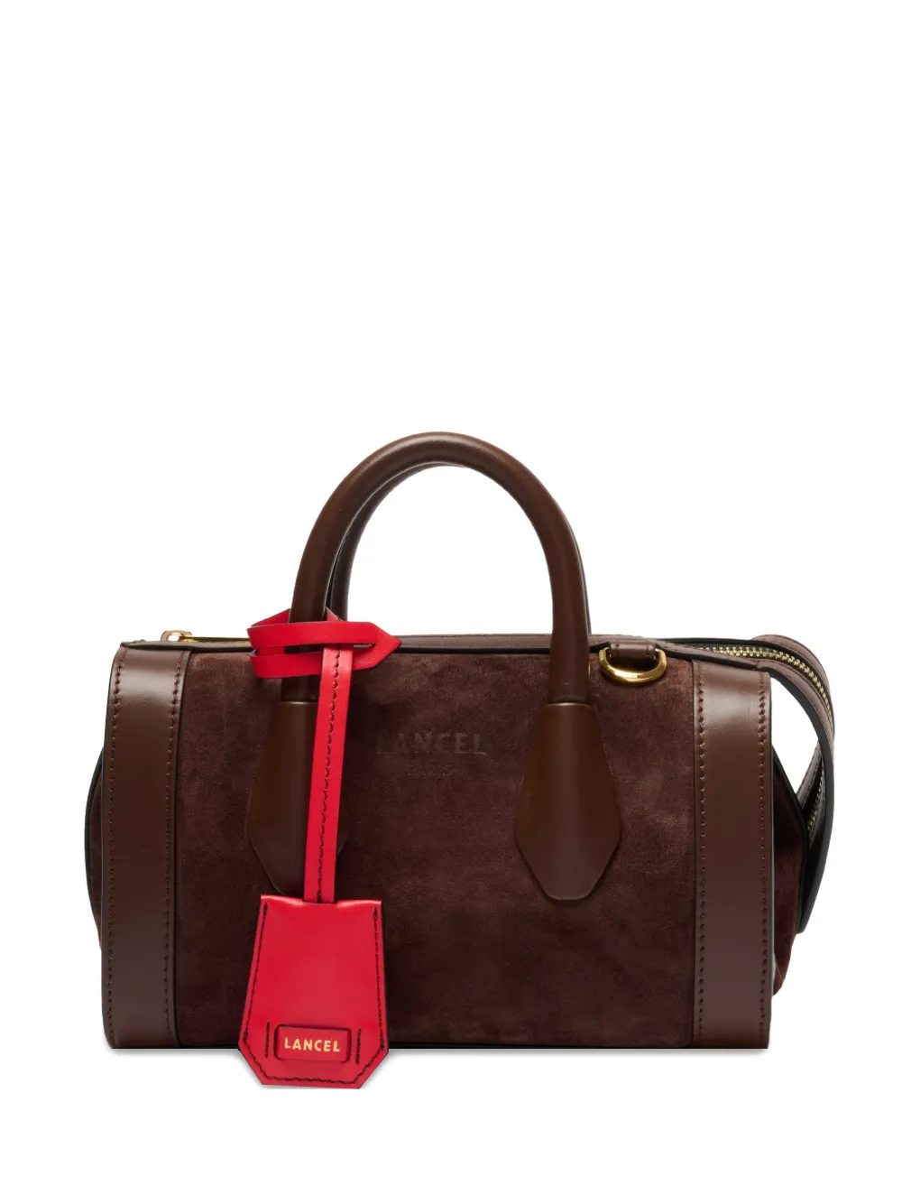 Lancel suede panelled tote bag - Brown