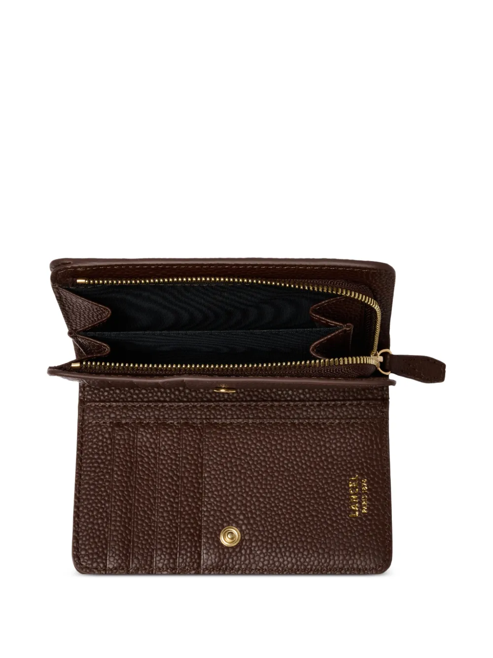 Lancel Ninon leren portemonnee met rechthoekige rits Bruin
