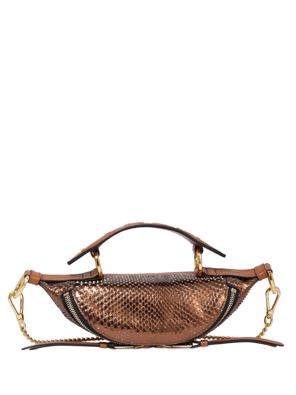 Lancel Origami top-handle cross body bag - Marrone