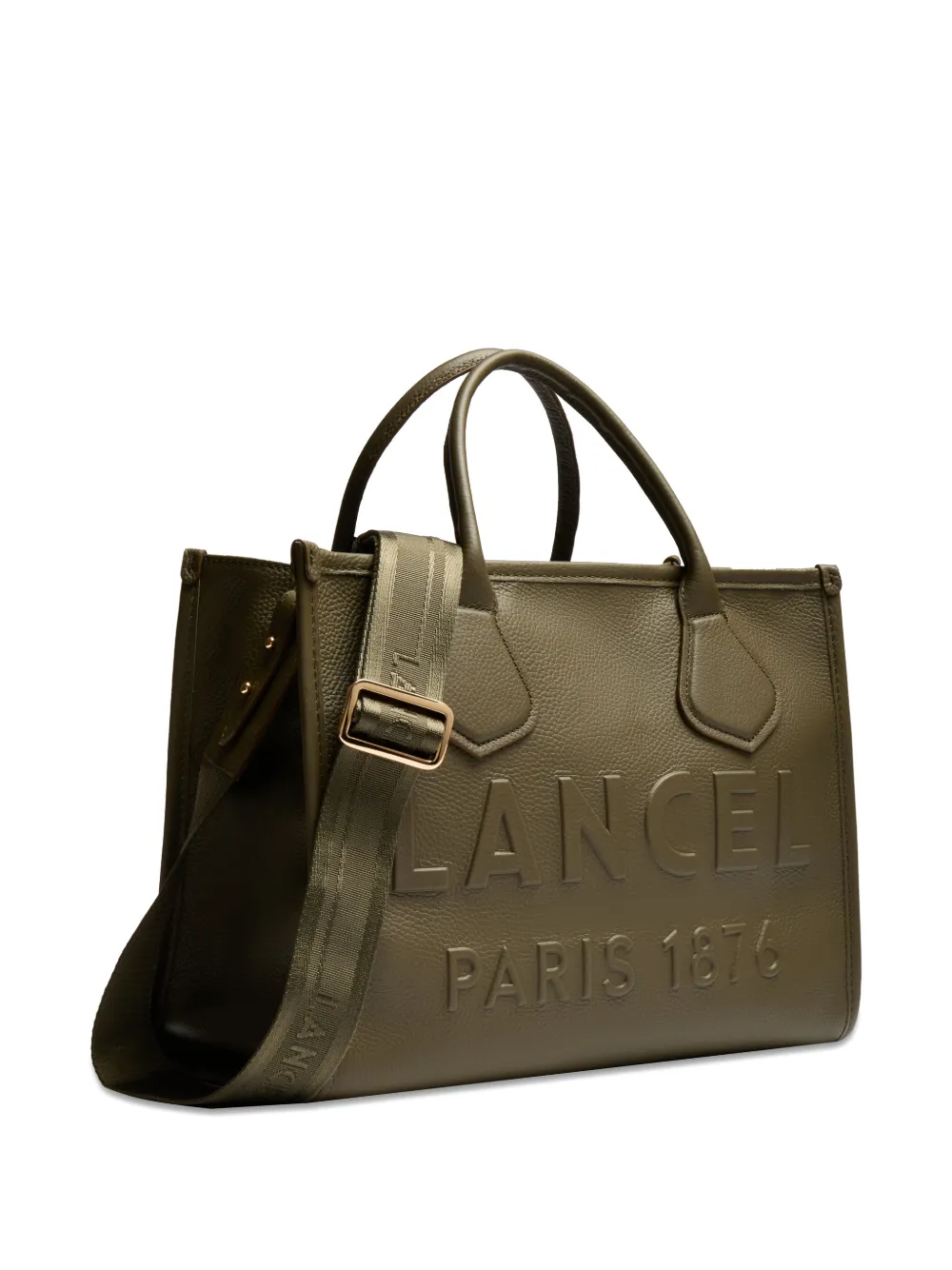 Lancel Jour leren shopper met rits Groen
