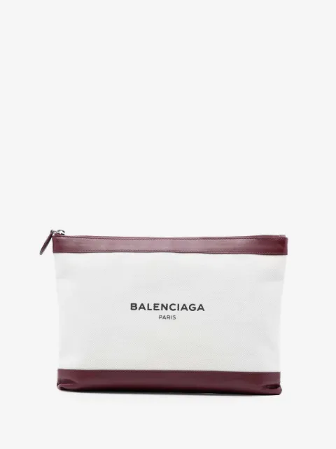 Balenciaga Pre-Owned 2018 M Canvas Navy Clip clutch bag