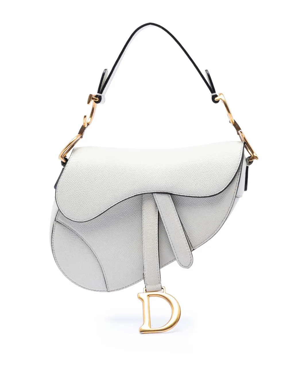 Christian Dior Pre-Owned Borsa a tracolla Saddle mini in pelle di vitello pieno fiore 2020 - Bianco
