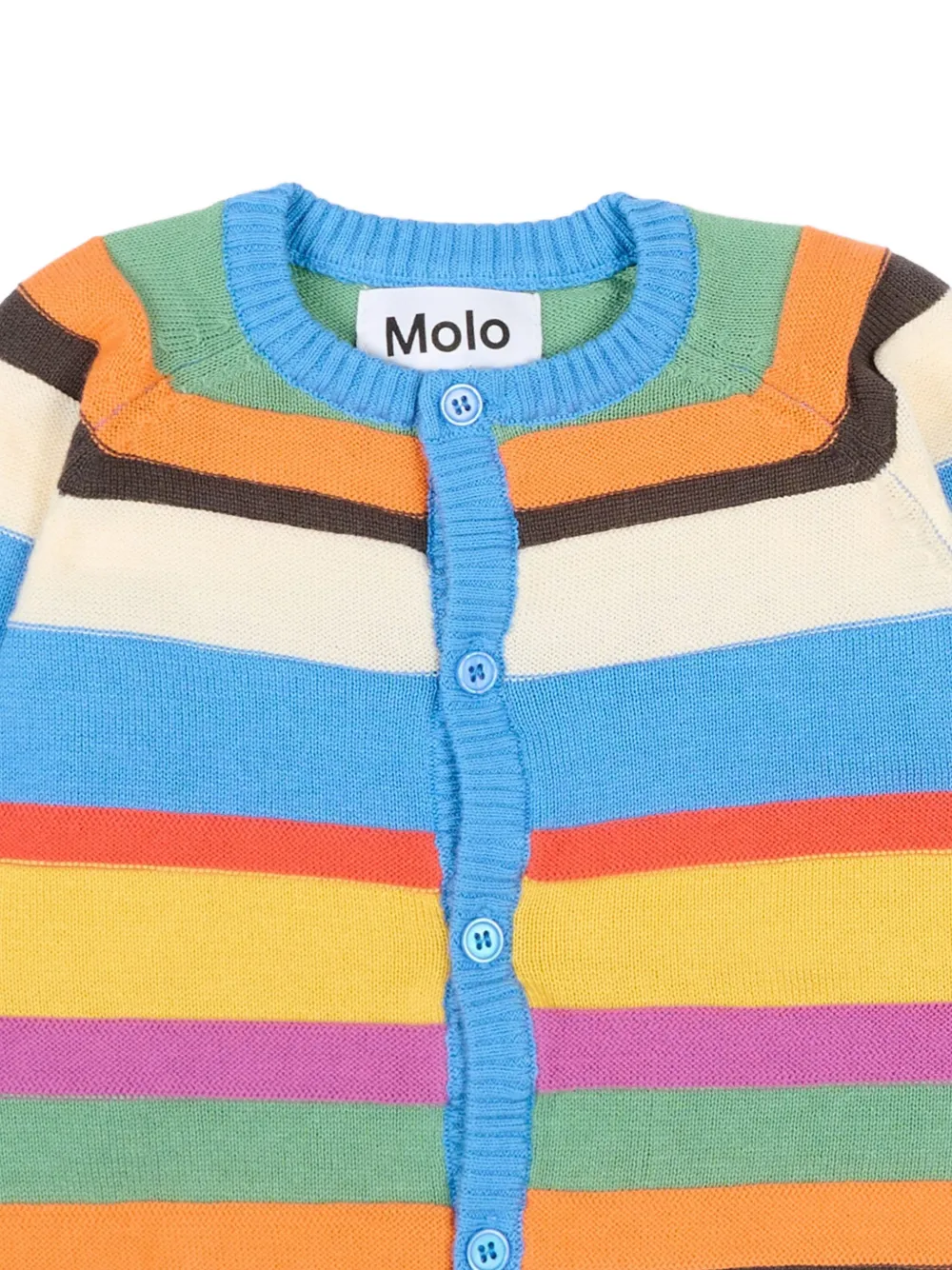  Molo Striped Buttoned Cardigan - Neutrals 