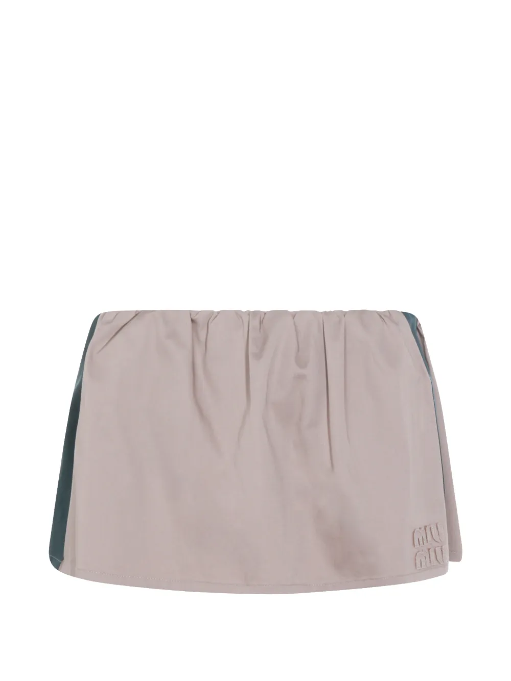 Miu Miu logo elasticated mini skirt - Toni neutri