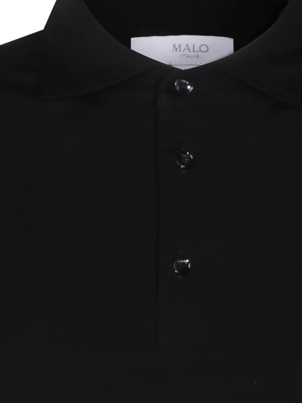 Malo Poloshirt met knopen Zwart