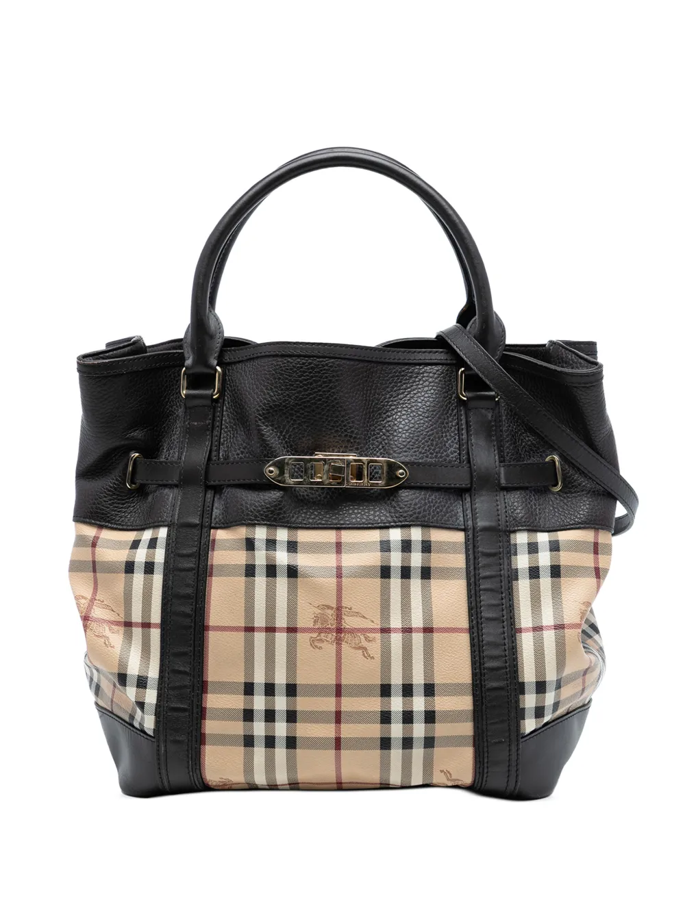 Burberry Pre-Owned 2000-2017 Haymarket Check Coated Canvas satchel - Marrone