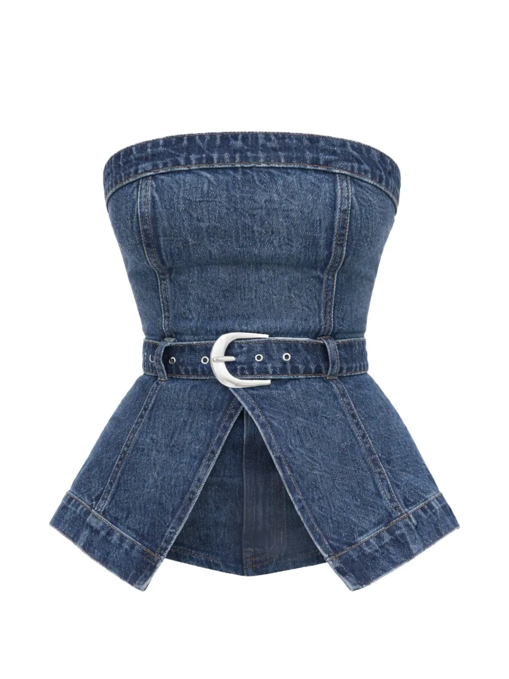 Reformation collins belted denim top - Blu