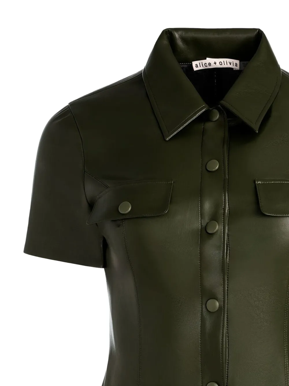  Alice + Olivia Buttoned Flap-pocket Minidress - Green 