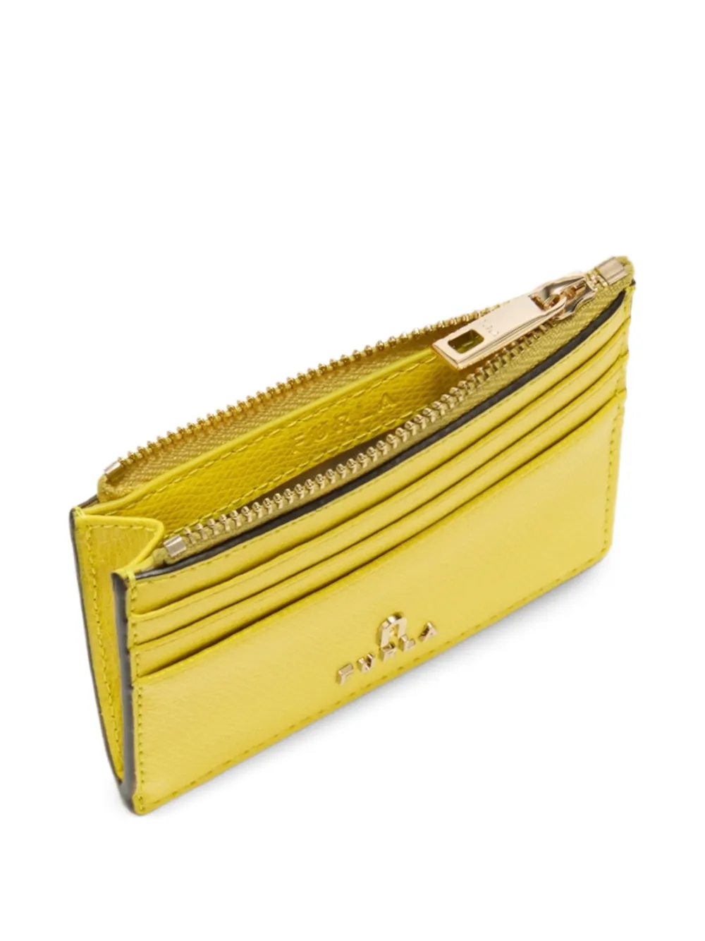 Furla Camelia kleine pasjeshouder met rits Geel