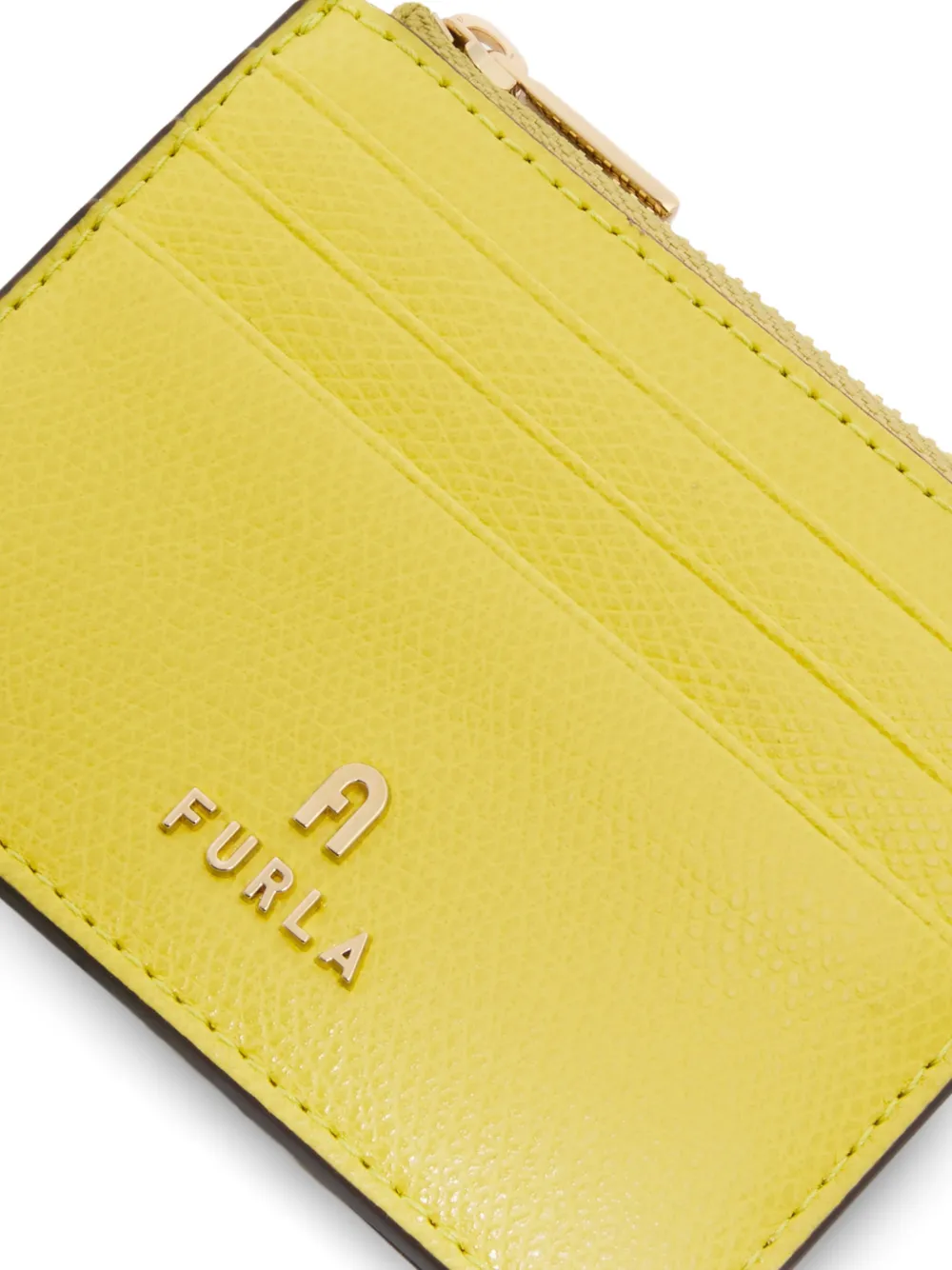 Furla Camelia kleine pasjeshouder met rits Geel