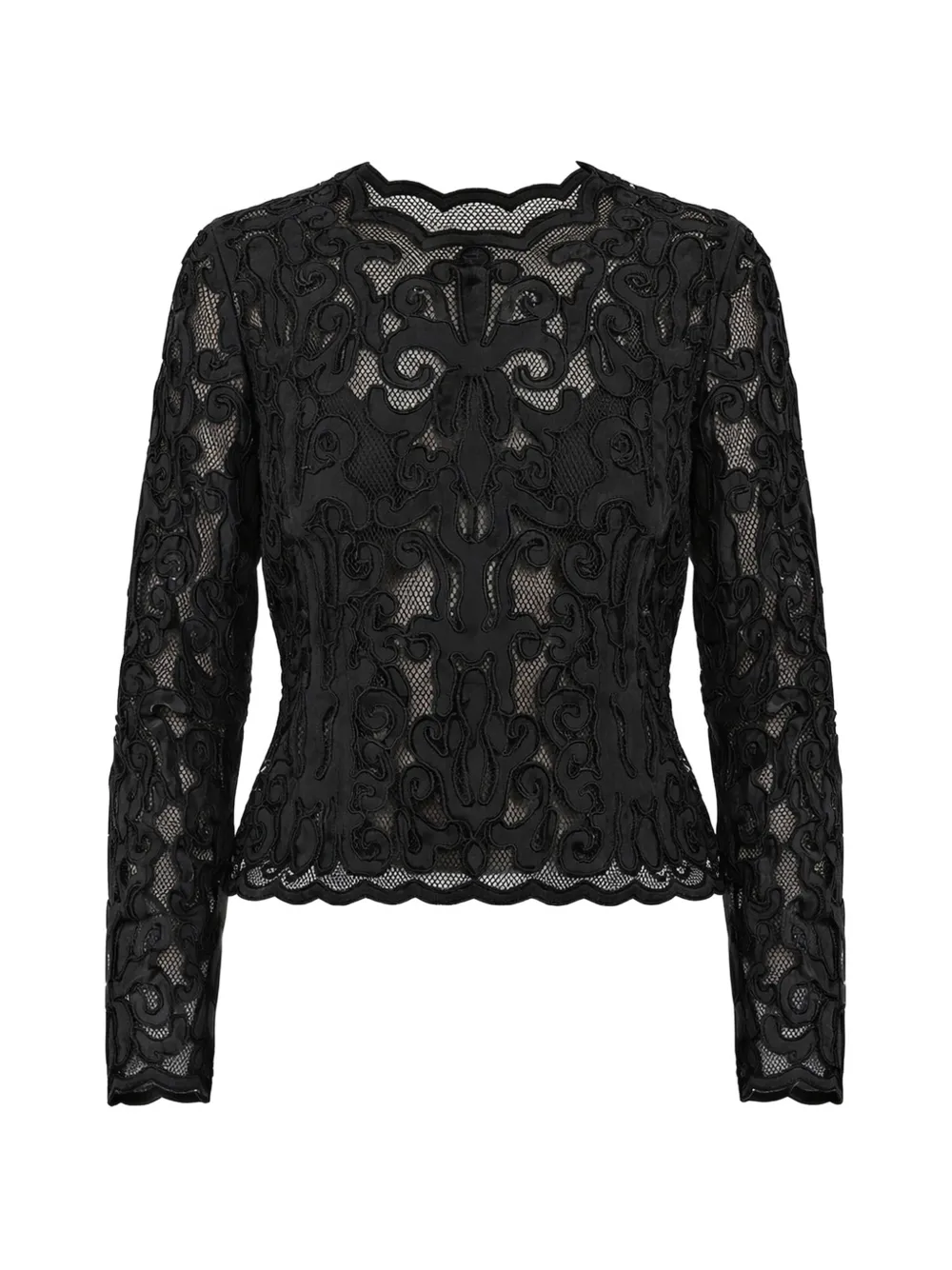 Ulla Johnson laced long-sleeve top - Nero