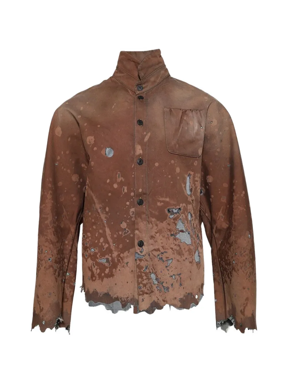 RRR123 cut-out-detail shirt - Brown