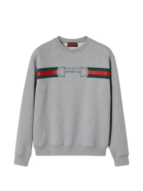 Gucci Horsebit-embroidered cotton sweatshirt