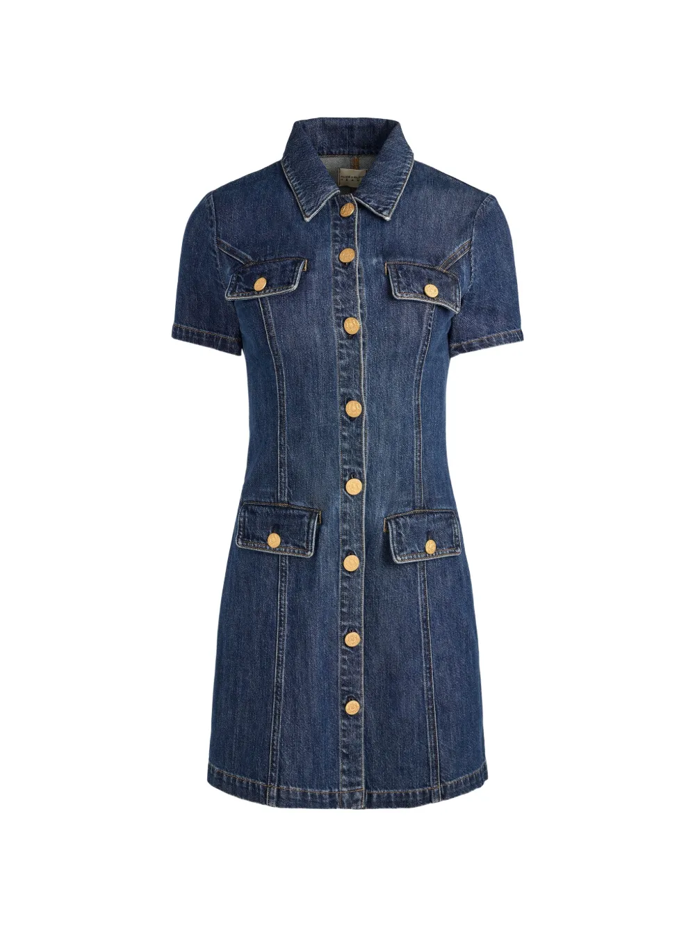 alice + olivia buttoned flap-pocket dress - Blu