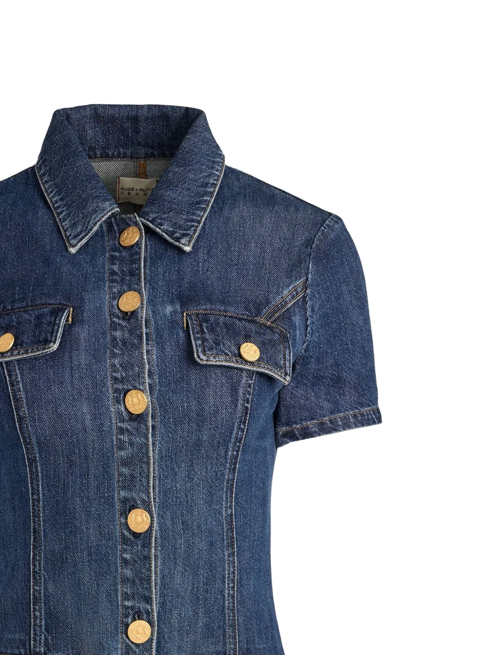 alice + olivia Jurk met klepzak en knopen Blauw