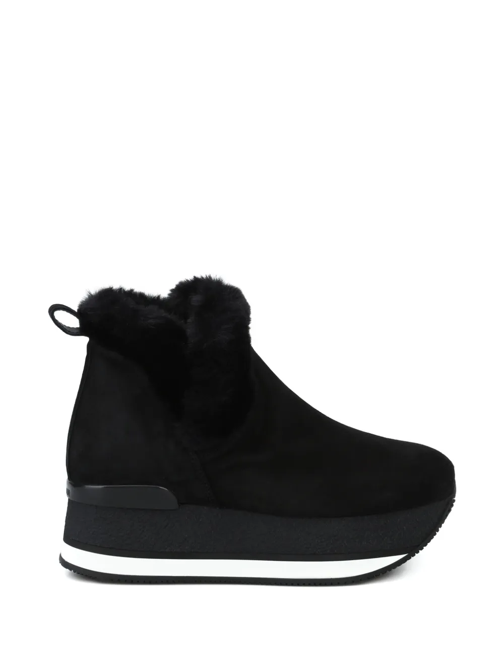 Hogan Laarzen met plateauzool van imitatiebont Zwart