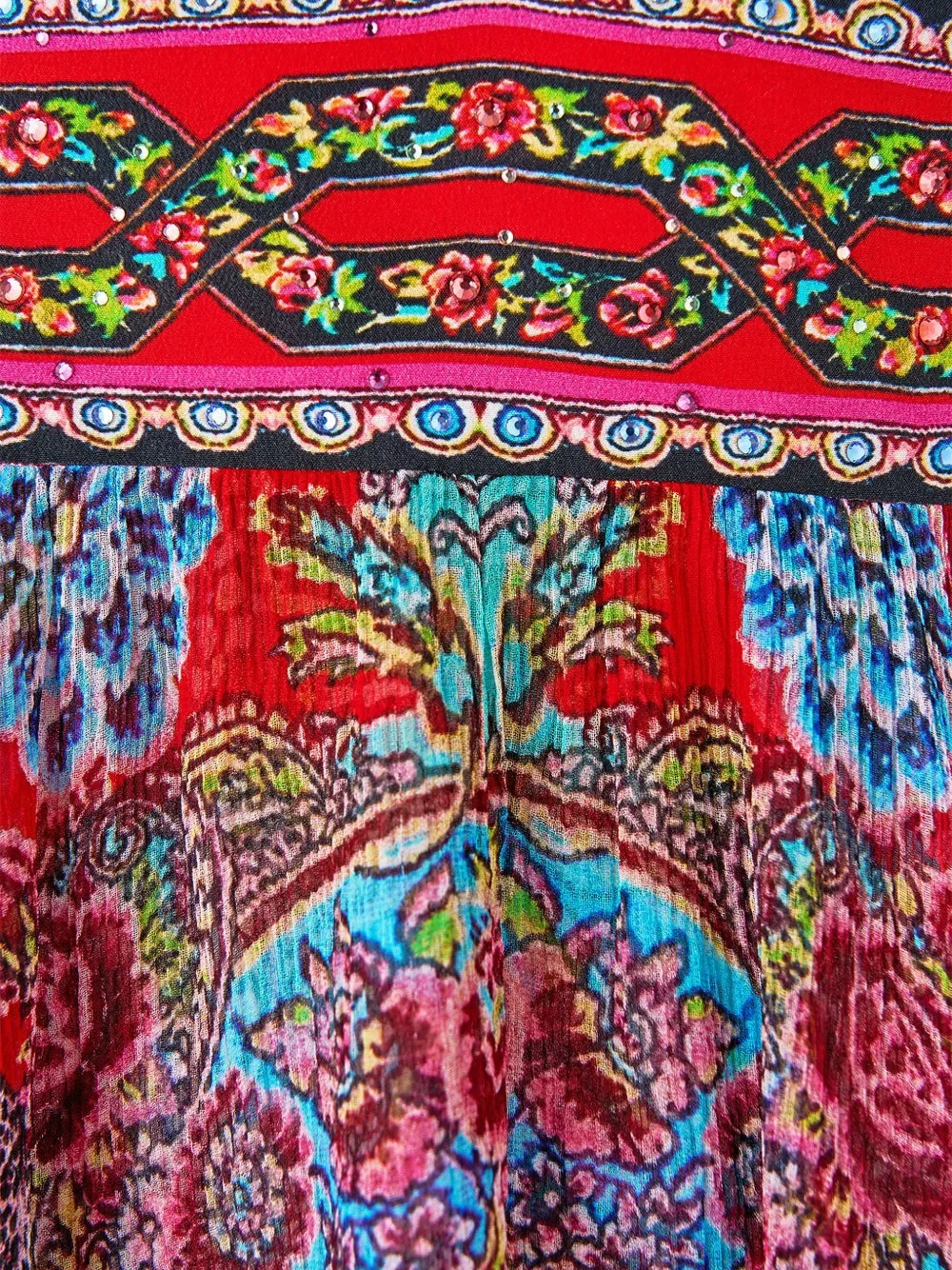 Camilla Artisans Of Anatolia mini-jurk met lange mouwen Rood