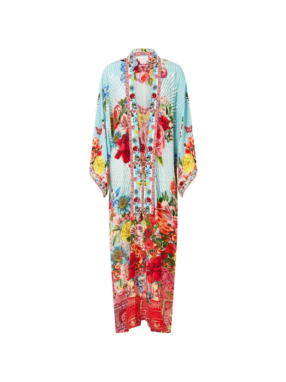 Camilla floral-print kimono - Blu