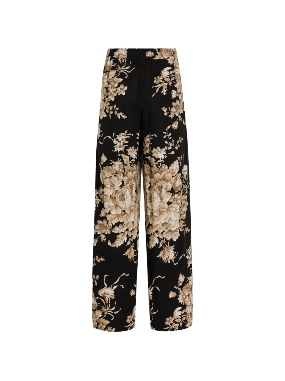 Dolce & Gabbana Broek met bloemenprint Zwart