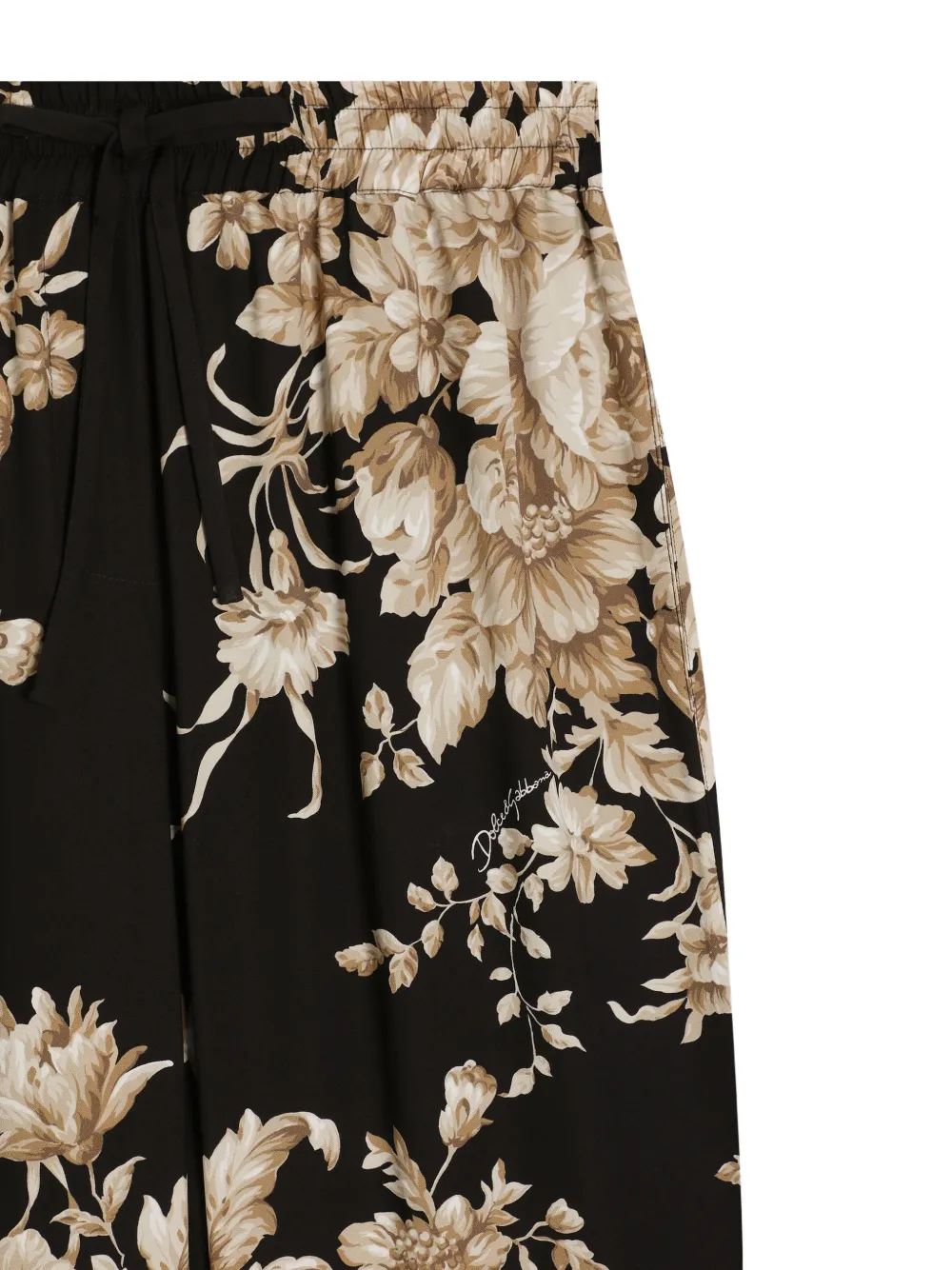 Dolce & Gabbana Broek met bloemenprint Zwart