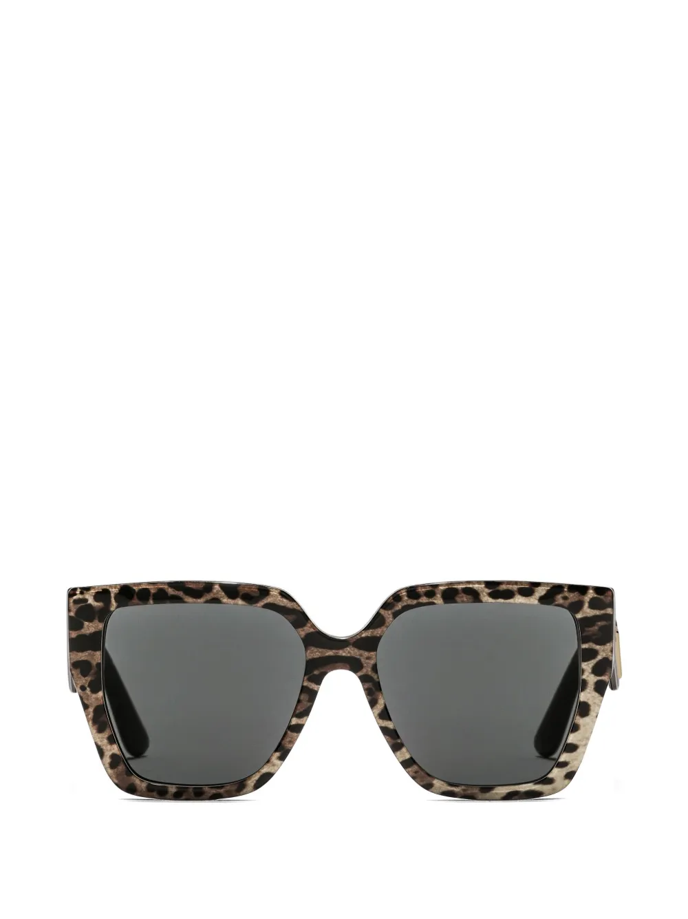 Dolce & Gabbana Eyewear Crossed leopard-print square-frame sunglasses - Marrone