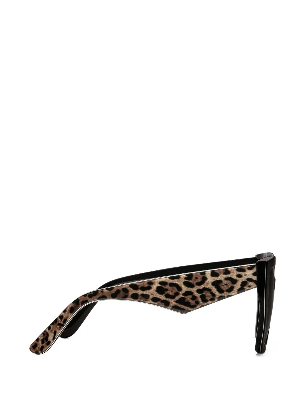 Crossed leopard-print square-frame sunglasses