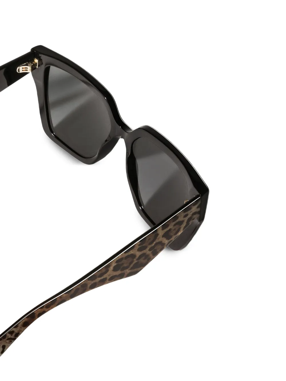 Crossed leopard-print square-frame sunglasses