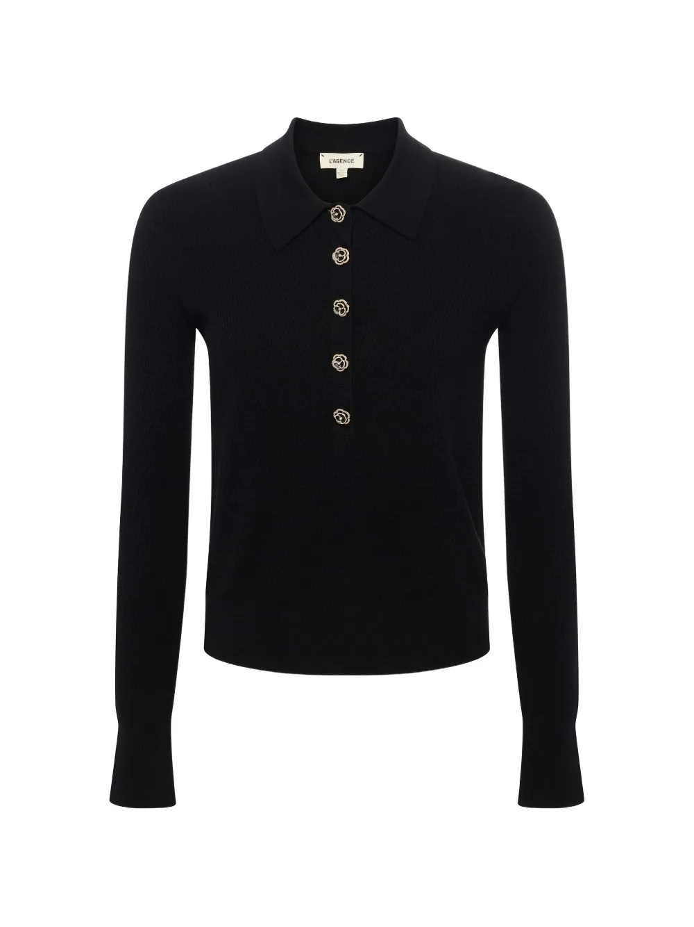 L'Agence button-embellishment polo top - Nero