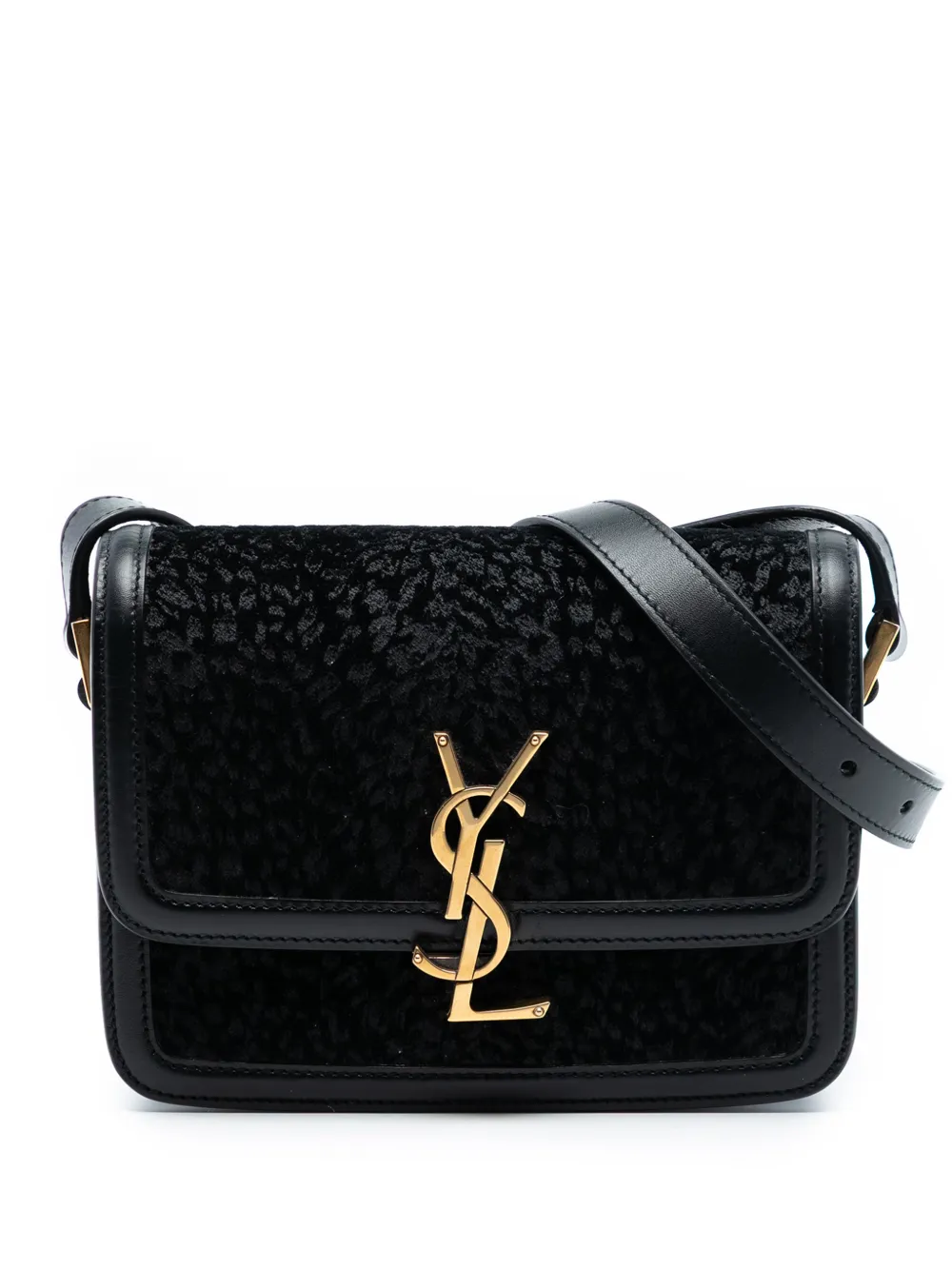 Saint Laurent Pre-Owned 2022 Small Velvet Solferino Satchel In Box crossbody bag - Nero