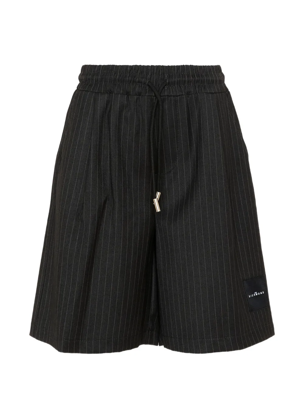 John Richmond Junior pinstripe drawstring shorts - Grigio