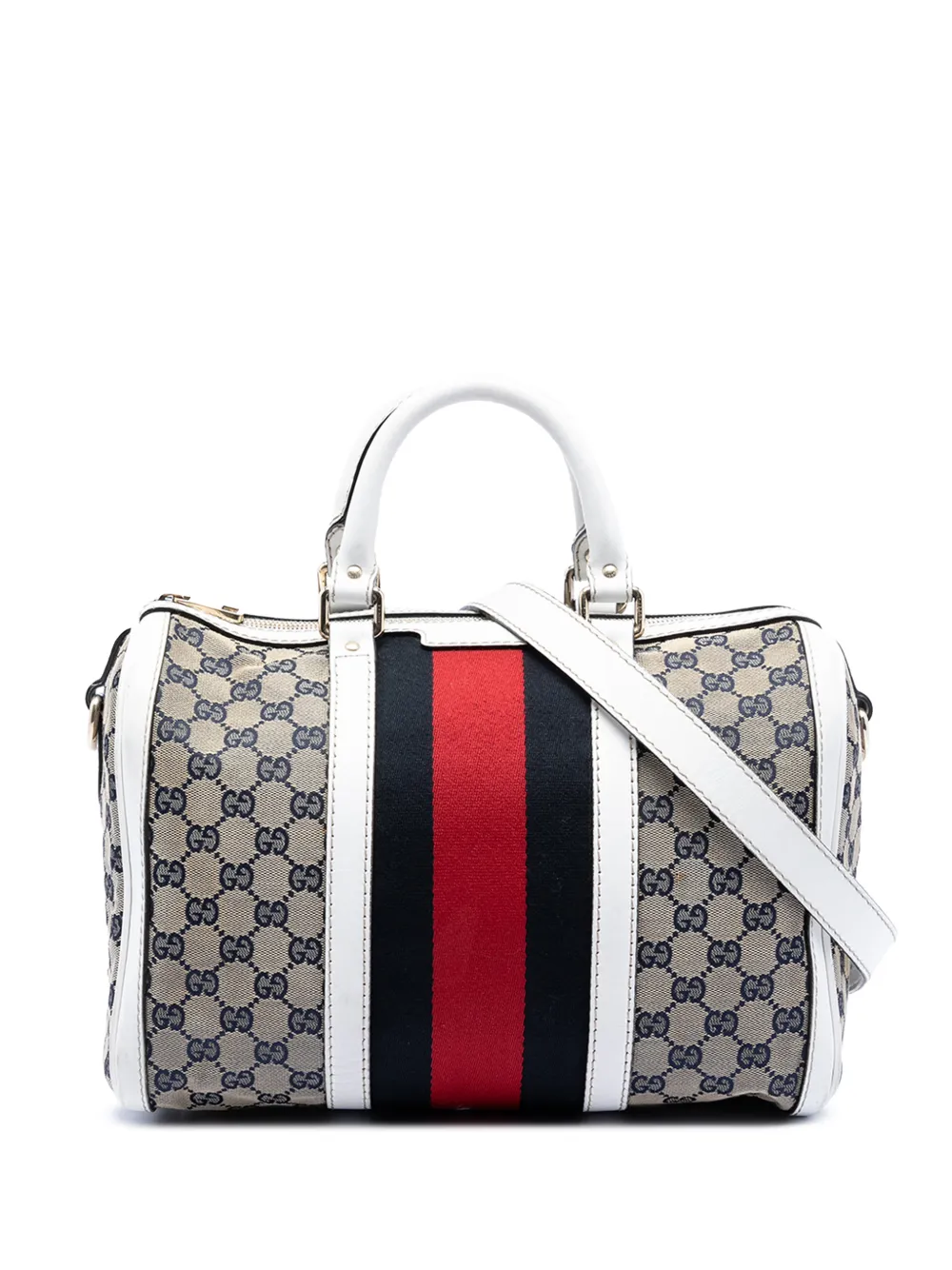 Gucci Pre-Owned 2016-2026 Medium GG Canvas Web Joy Boston Bag satchel - Marrone