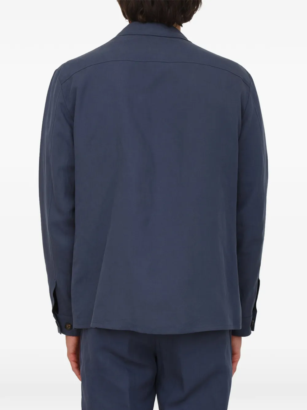 Eleventy Shirtjack met klepzak Blauw