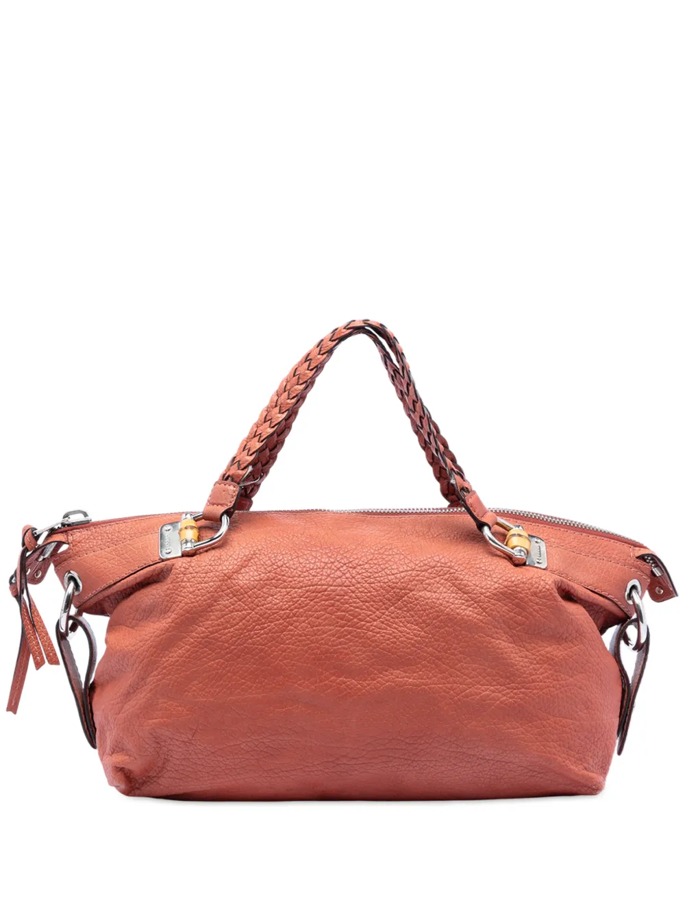 Gucci Pre-Owned 2016-2026 Medium Leather Bamboo Bar tote bag - Orange