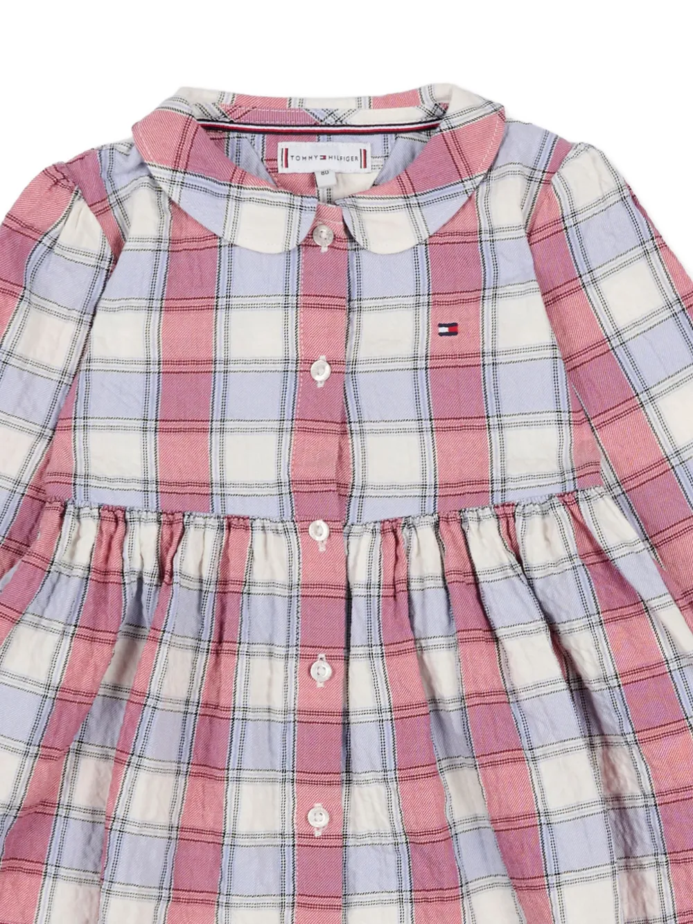  Tommy Hilfiger Junior Check-pattern Long-sleeved Dress - Pink 