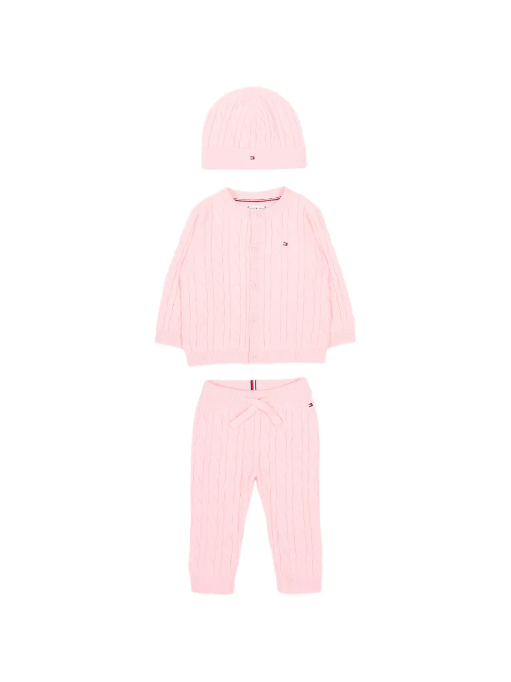 Tommy Hilfiger Junior logo-embroidered buttoned trousers set - Rosa