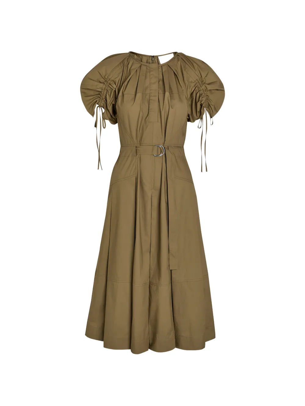 3.1 Phillip Lim buckle-detail gathered midi dress - Verde