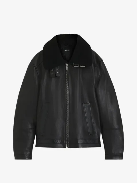 BOSS Giacca con colletto in shearling