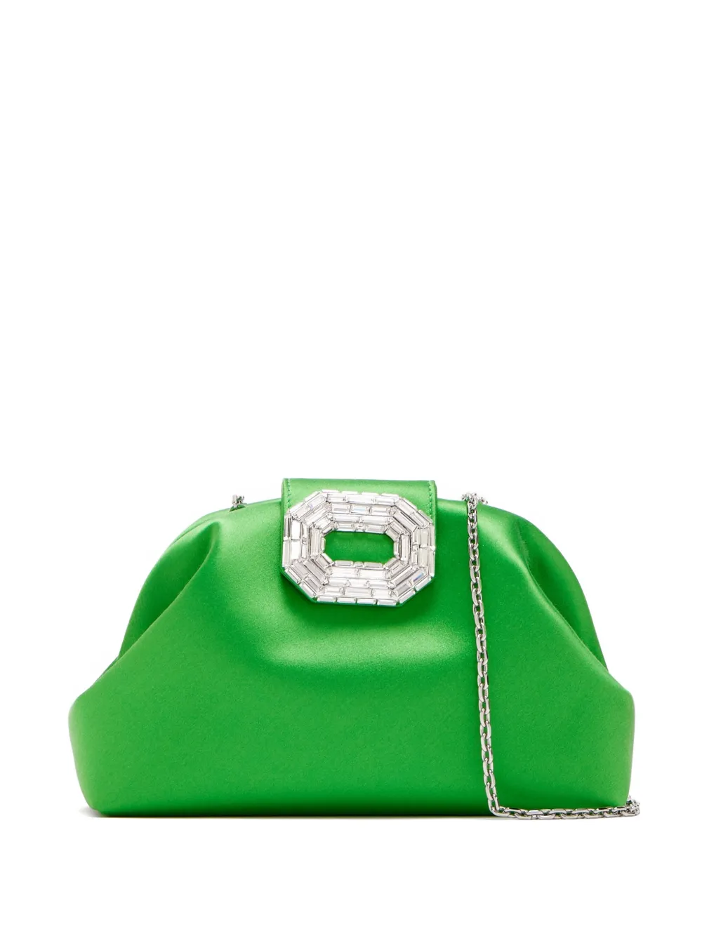Amina Muaddi Camelia crystal-embellished pouch - Verde