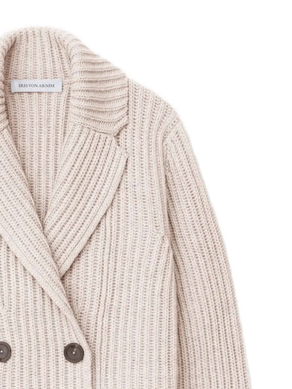  Iris Von Arnim Anika Double-breasted Cardigan - Neutrals 