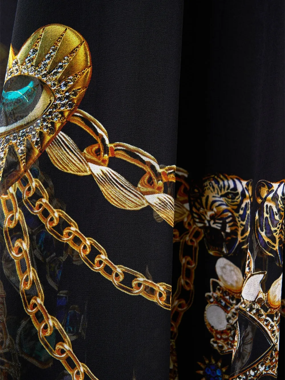 Camilla Maxi-jurk met hardware-detail Zwart