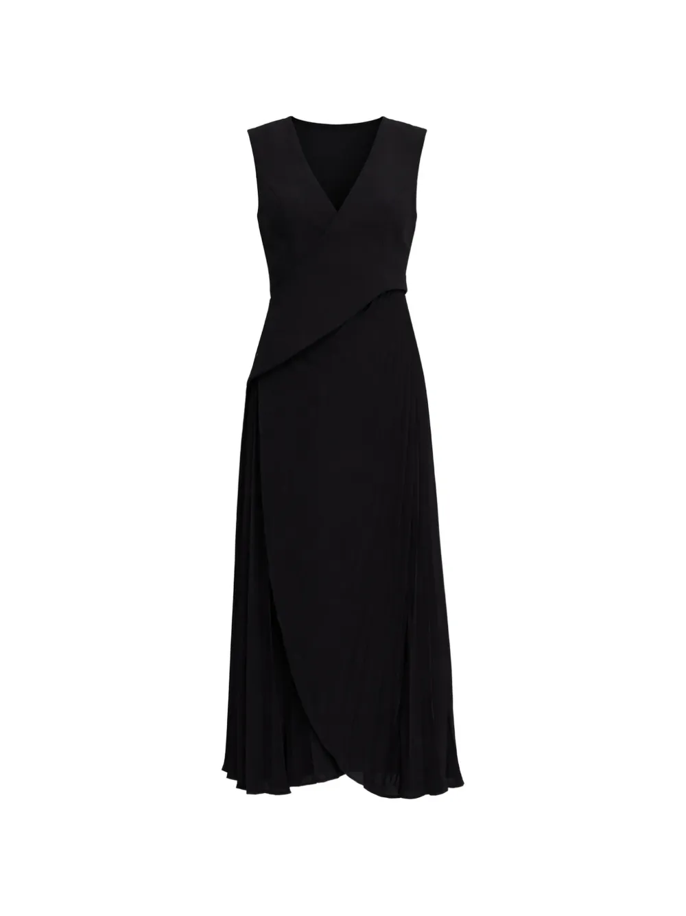 Acler Fairfield V-neck pleated maxi dress - Nero