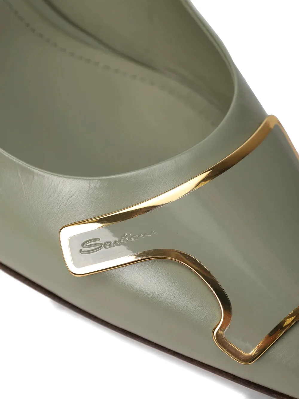 Santoni Slingback pumps met detail Groen